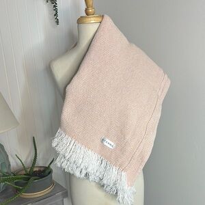 Textured Throw Blanket with Fringe